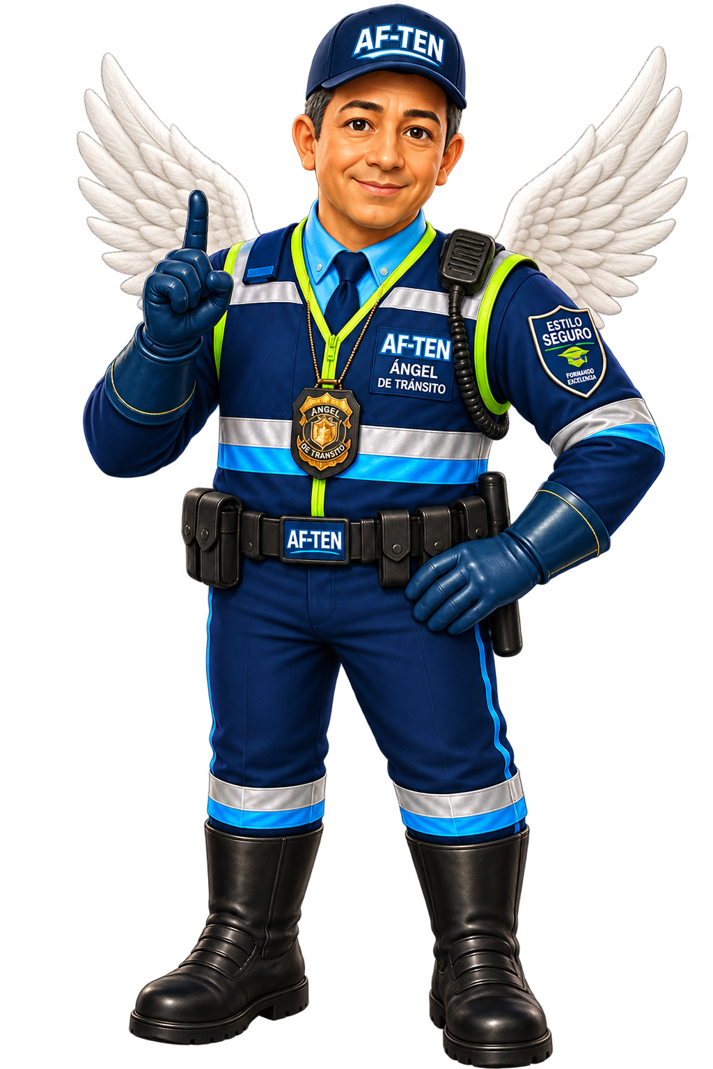 AF-TEN, el Ángel de Tránsito, mascota de Estilo Seguro